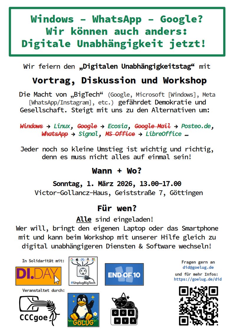 Unser Flyer / Poster für den DID am 1.
März